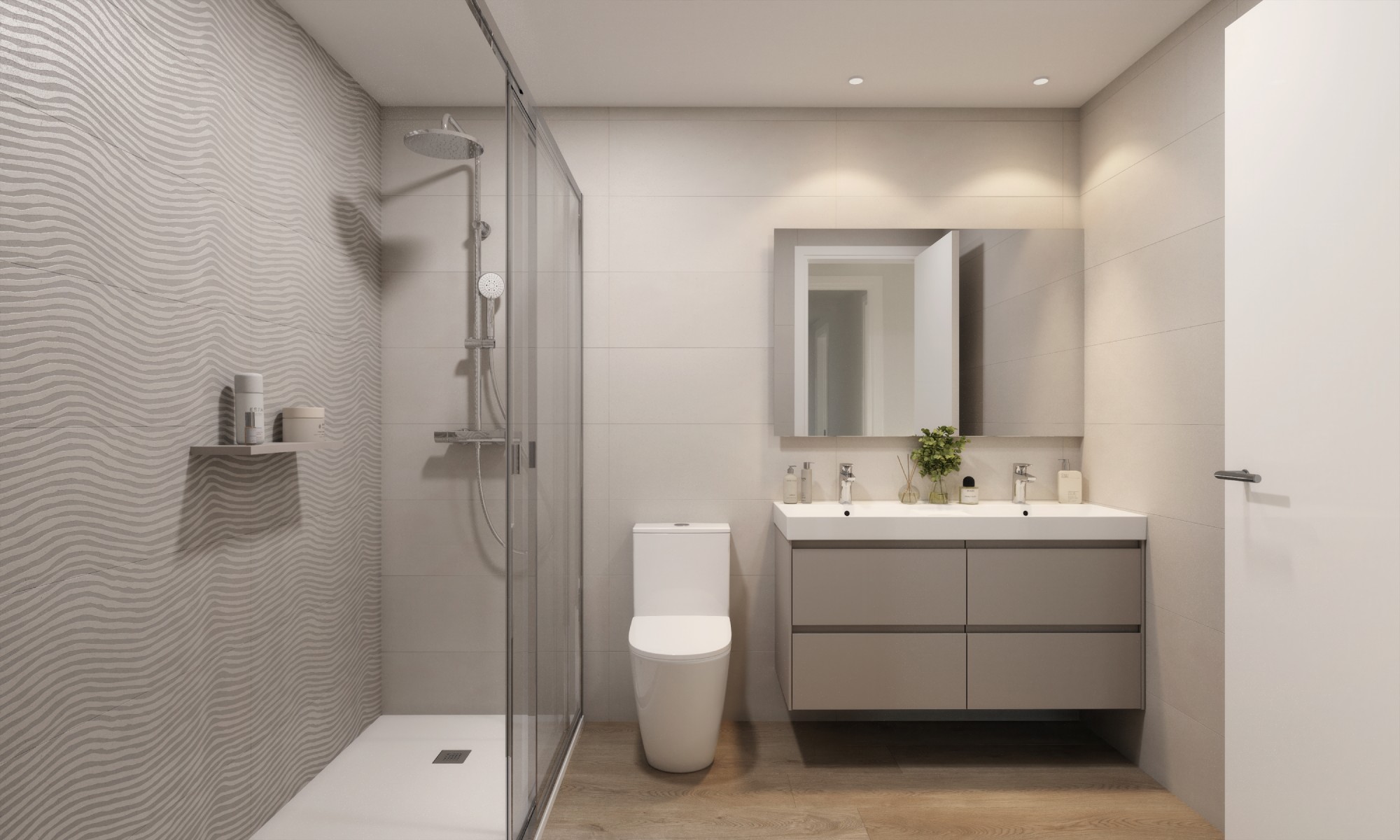 Full bathroom with shower