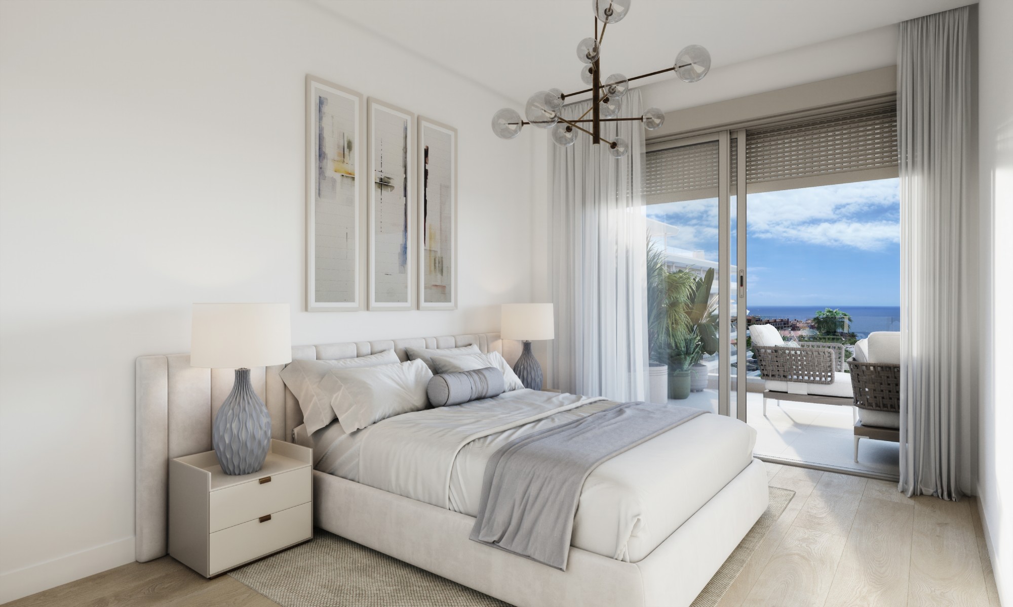 Master bedroom with terrace access